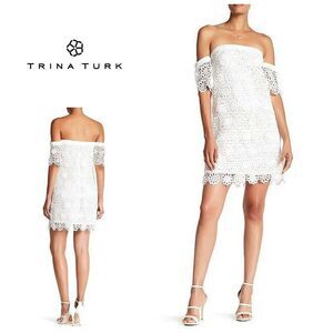 New. Trina Turk white lace dress. Regularly $298